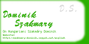 dominik szakmary business card